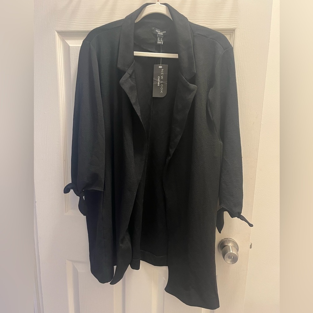 NWT New Look Black Oversized Blazer with Tie Sleeves